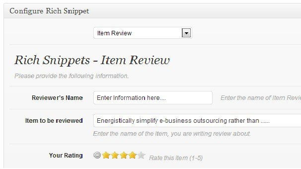 rich snippets - items review