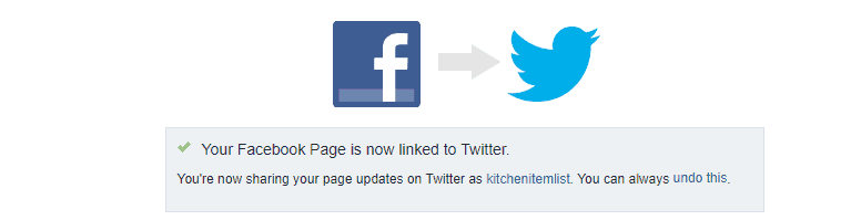 your facebook page is now linked to twitter