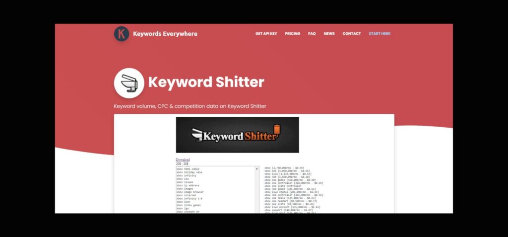 keywords everywhere keyword shitter keyword volume cpc and competition data