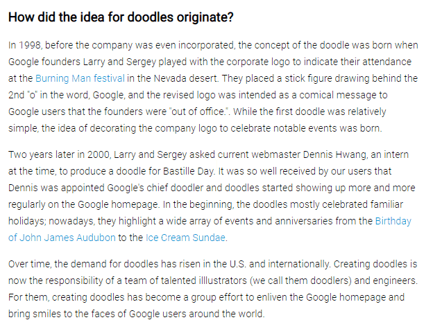 Google Doodle orgins